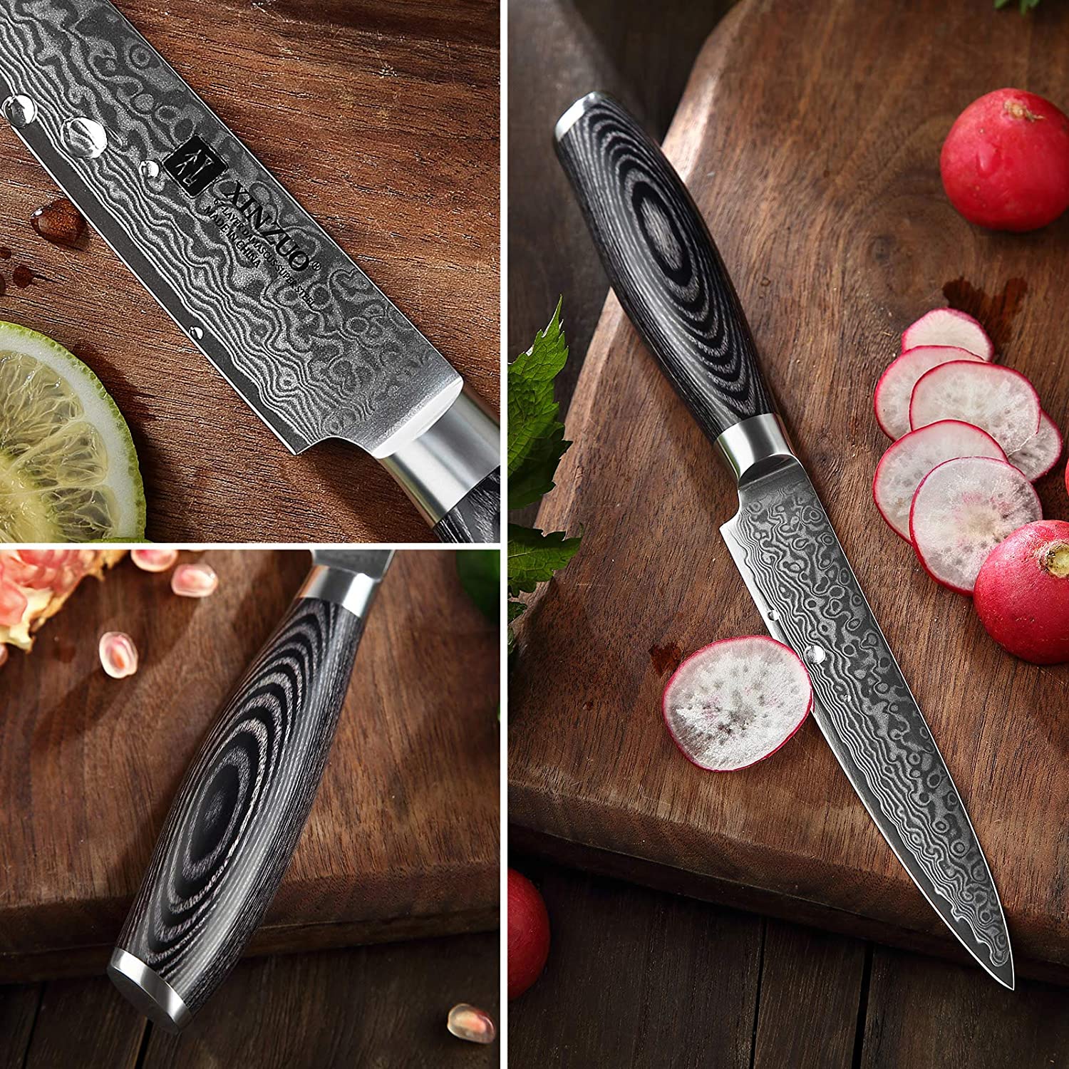 5 Xinzuo Damascus Steel Utility / Petty Knife – Steel Forged Knives